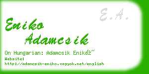 eniko adamcsik business card